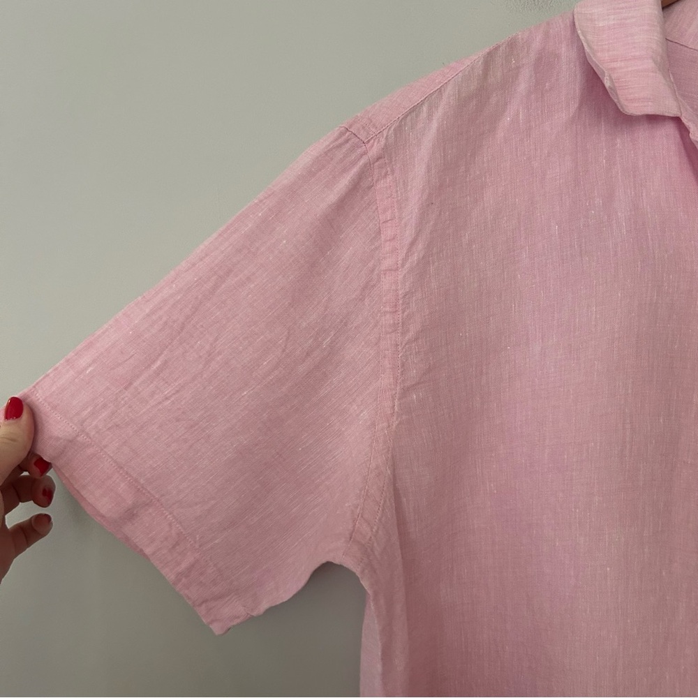 AZULU Colombia Pink Linen Button Down Shirt - Picture 4 of 4